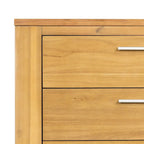 Commode verticale à 5 tiroirs en bois massif avec poignée métallique pour chambre à coucher, salon