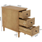 Tables de bout en bois massif à 3 tiroirs, table d'appoint étroite entièrement assemblée