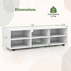 Meuble TV pour téléviseurs de 40 à 50 pouces, 6 compartiments de rangement, 3 étagères réglables, capacité de 130 kg