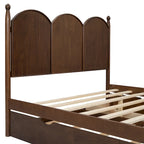 Cadre de lit Queen Size avec lit gigogne Twin XL et 2 grands tiroirs, lit plateforme en bois avec tête de lit et support à lattes
