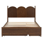 Cadre de lit Queen Size avec lit gigogne Twin XL et 2 grands tiroirs, lit plateforme en bois avec tête de lit et support à lattes