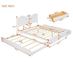 Cadre de lit Queen Size avec lit gigogne Twin XL et 2 grands tiroirs, lit plateforme en bois avec tête de lit et support à lattes
