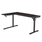 Bureau de jeu en fibre de carbone de 65 pouces | Cadre en acier | Ports USB | Gestion des câbles | Noir