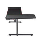 Bureau de jeu en fibre de carbone de 65 pouces | Cadre en acier | Ports USB | Gestion des câbles | Noir