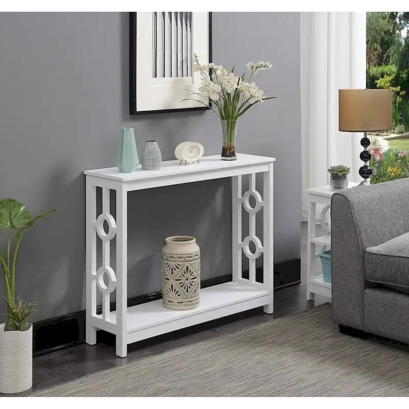 Console en anneau avec étagère à 2 niveaux | Contemporain | 40x12x31.75 | Montage facile