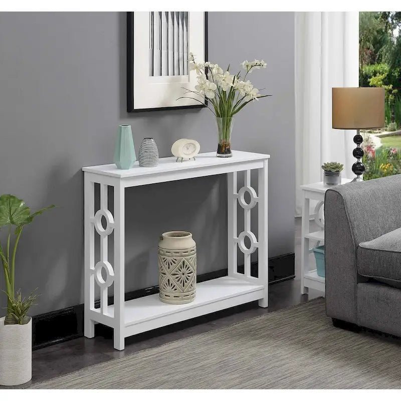 Console en anneau avec étagère à 2 niveaux | Contemporain | 40x12x31.75 | Montage facile