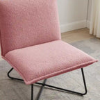Fauteuil décoratif Pillow | Tissu noir rayé beige | Base en fil métallique | Assise de 67,3 cm de large | Moderne
