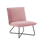 Fauteuil décoratif Pillow | Tissu noir rayé beige | Base en fil métallique | Assise de 67,3 cm de large | Moderne
