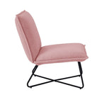 Fauteuil décoratif Pillow | Tissu noir rayé beige | Base en fil métallique | Assise de 67,3 cm de large | Moderne