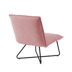 Fauteuil décoratif Pillow | Tissu noir rayé beige | Base en fil métallique | Assise de 67,3 cm de large | Moderne