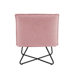 Fauteuil décoratif Pillow | Tissu noir rayé beige | Base en fil métallique | Assise de 67,3 cm de large | Moderne