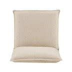 Fauteuil décoratif Pillow | Tissu noir rayé beige | Base en fil métallique | Assise de 67,3 cm de large | Moderne