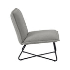 Fauteuil décoratif Pillow | Tissu noir rayé beige | Base en fil métallique | Assise de 67,3 cm de large | Moderne