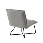 Fauteuil décoratif Pillow | Tissu noir rayé beige | Base en fil métallique | Assise de 67,3 cm de large | Moderne