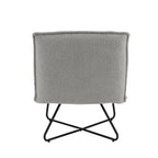Fauteuil décoratif Pillow | Tissu noir rayé beige | Base en fil métallique | Assise de 67,3 cm de large | Moderne