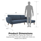 Canapé-lit futon sectionnel, convertible, canapé de salon moderne