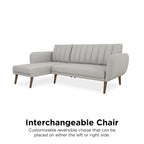 Canapé-lit futon sectionnel, convertible, canapé de salon moderne