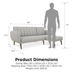 Canapé-lit futon sectionnel, convertible, canapé de salon moderne