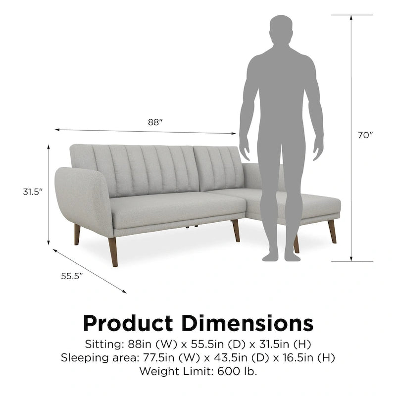 Canapé-lit futon sectionnel, convertible, canapé de salon moderne