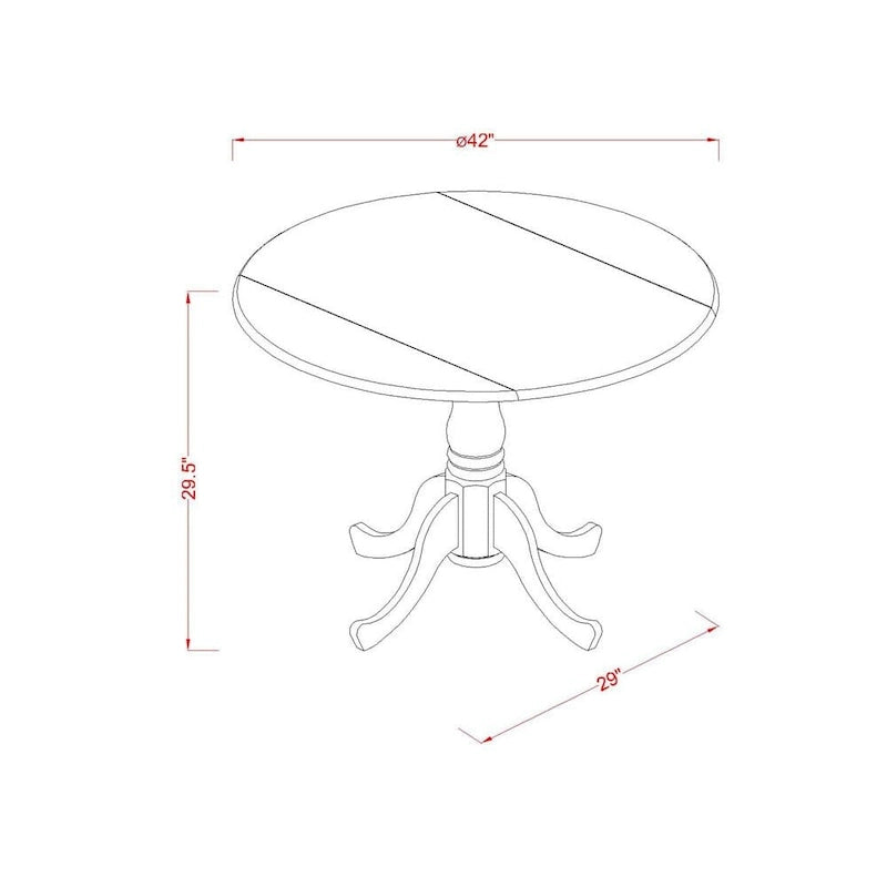 Ensemble de salle à manger rond à abattants avec chaises, plusieurs pièces et options d'assise