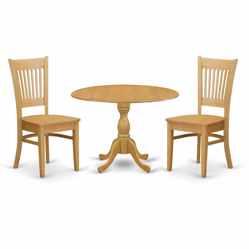 Ensemble de salle à manger rond à abattants avec chaises, plusieurs pièces et options d'assise