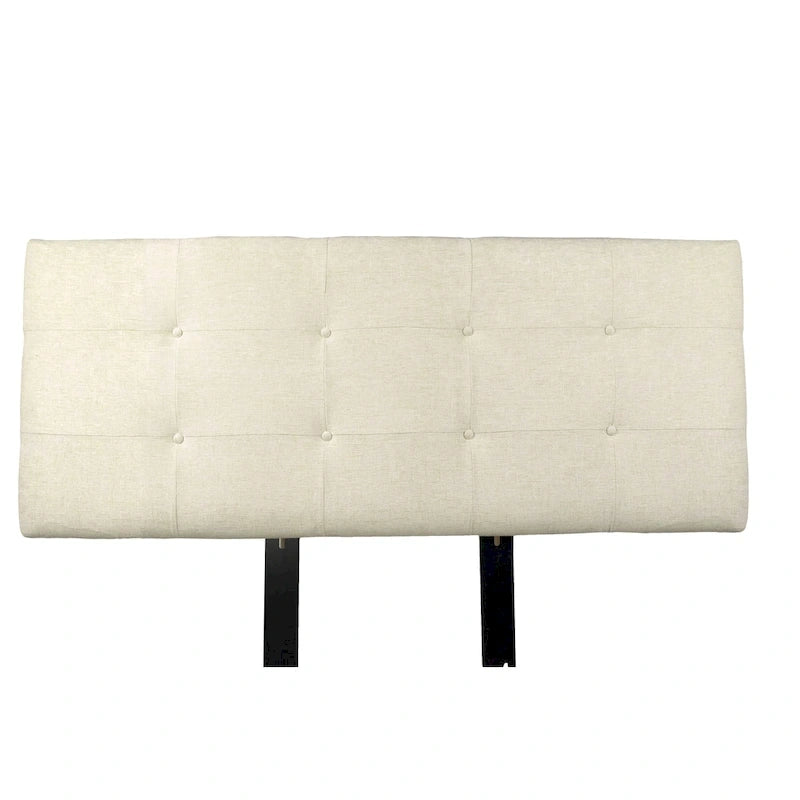 Tête de lit capitonnée | Polyester crème | Hauteur réglable | Lit jumeau à très grand lit