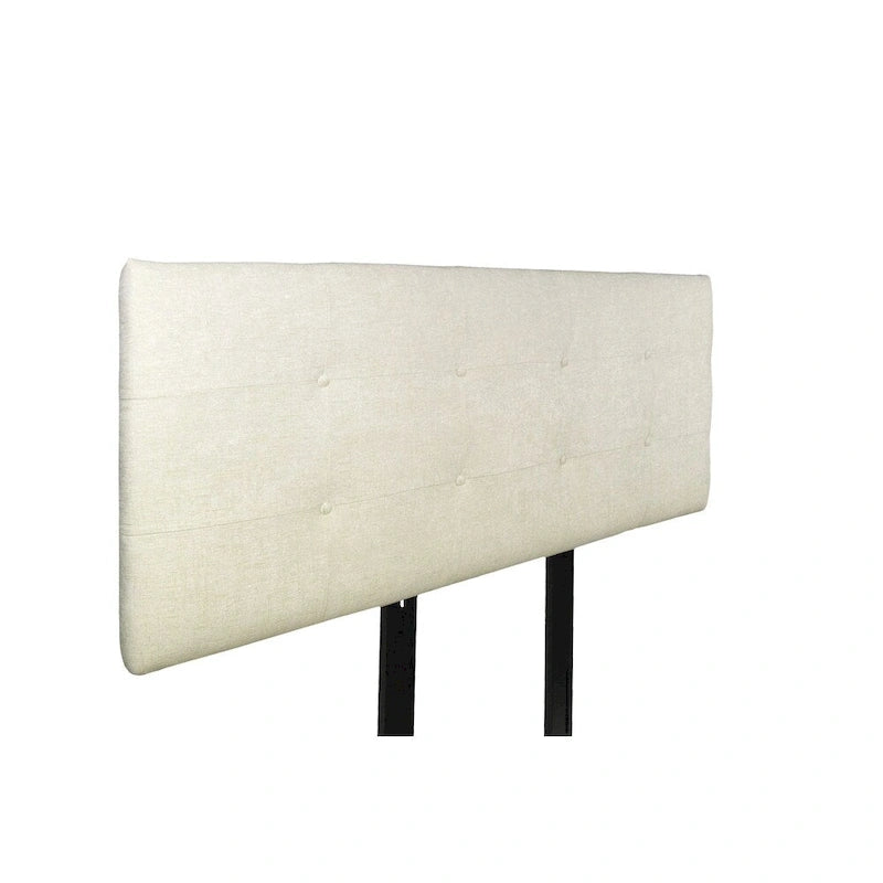 Tête de lit capitonnée | Polyester crème | Hauteur réglable | Lit jumeau à très grand lit