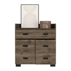 Commode Alyn de 84 cm de large avec 4 pieds, 4 tiroirs et 1 tiroir double