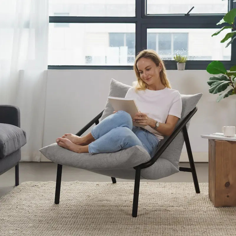 Chaise d'appoint Audrey Metal Sling | Structure en acier, coussin en mousse | 5 couleurs