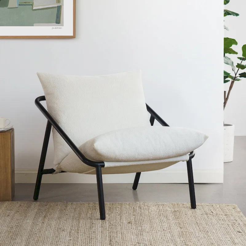 Chaise d'appoint Audrey Metal Sling | Structure en acier, coussin en mousse | 5 couleurs