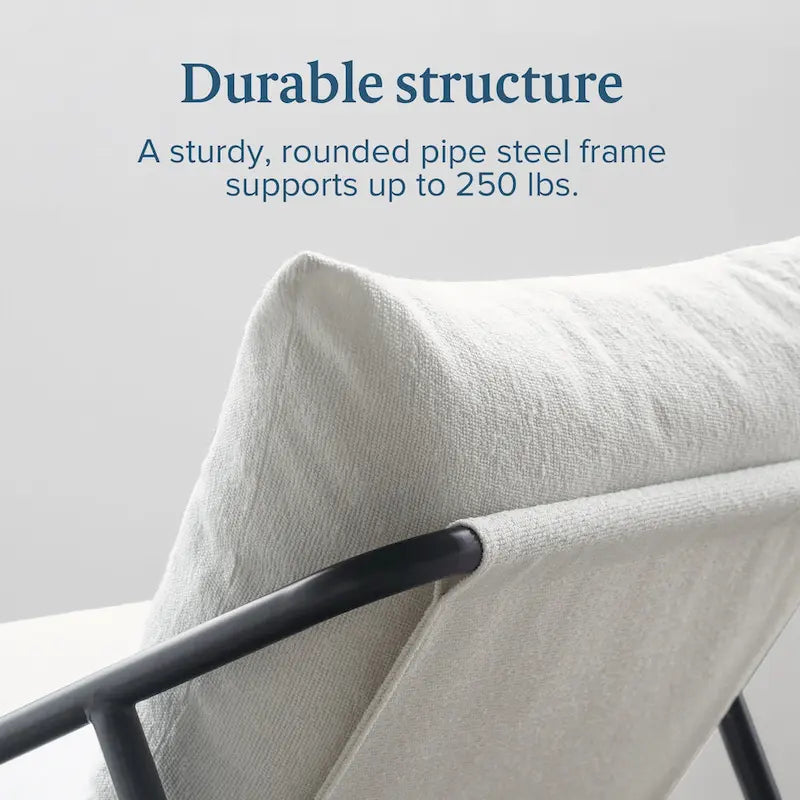 Chaise d'appoint Audrey Metal Sling | Structure en acier, coussin en mousse | 5 couleurs