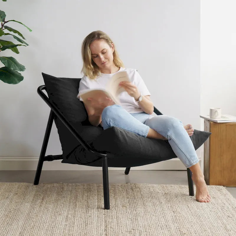 Chaise d'appoint Audrey Metal Sling | Structure en acier, coussin en mousse | 5 couleurs
