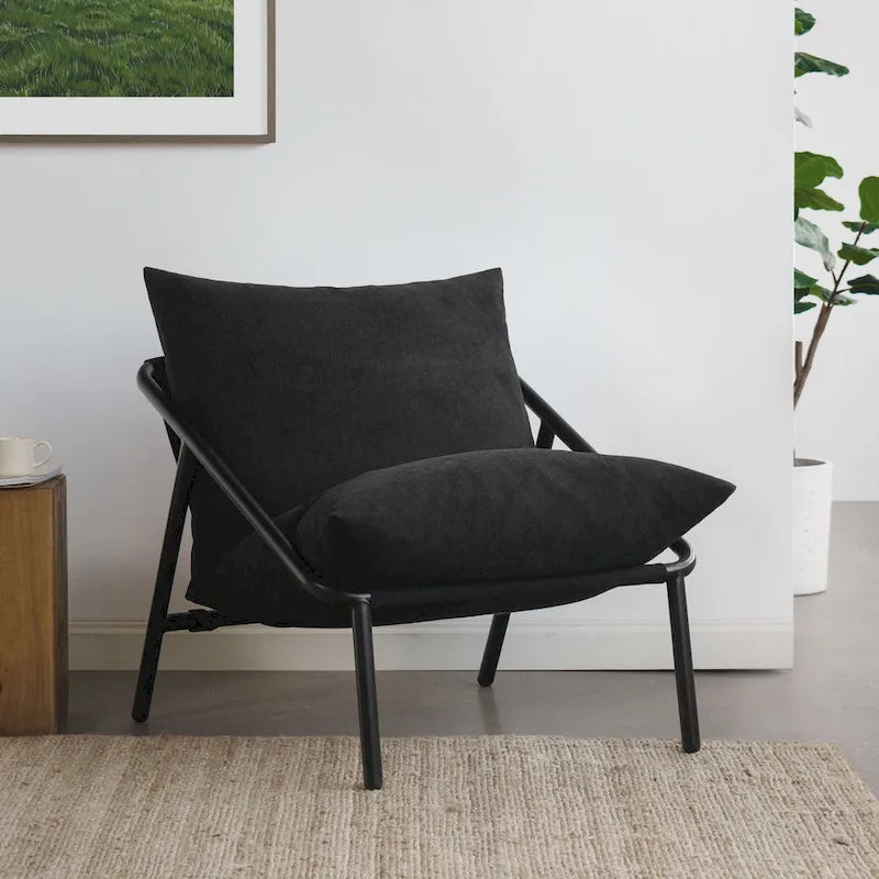 Chaise d'appoint Audrey Metal Sling | Structure en acier, coussin en mousse | 5 couleurs