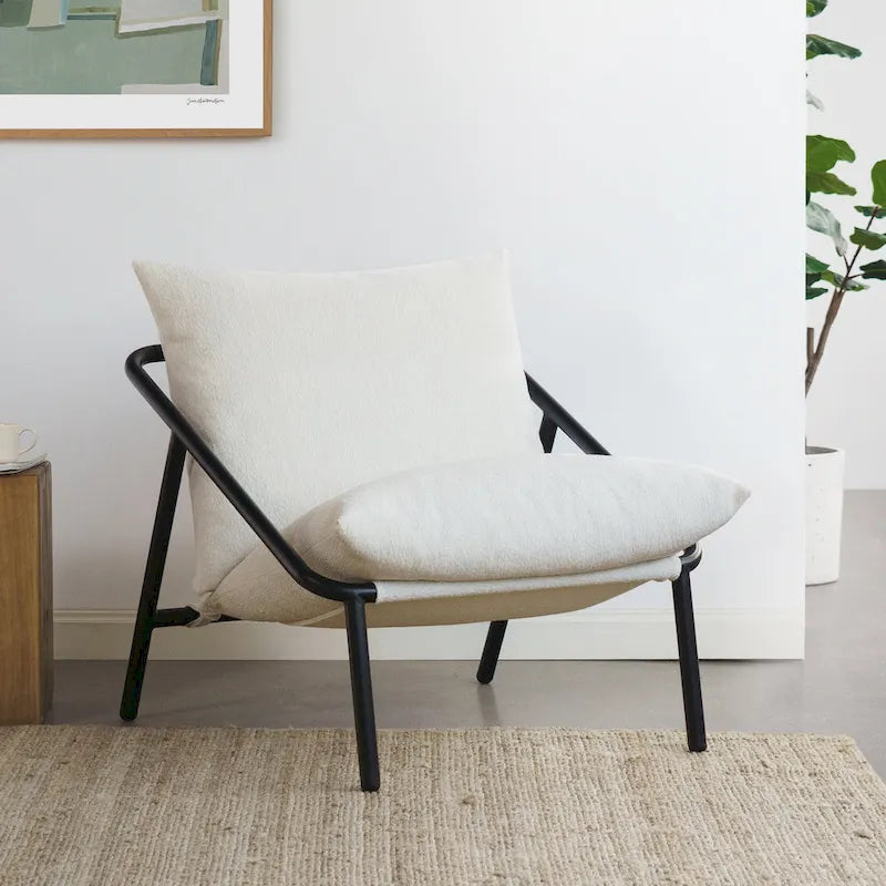 Chaise d'appoint Audrey Metal Sling | Structure en acier, coussin en mousse | 5 couleurs