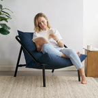 Chaise d'appoint Audrey Metal Sling | Structure en acier, coussin en mousse | 5 couleurs