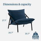 Chaise d'appoint Audrey Metal Sling | Structure en acier, coussin en mousse | 5 couleurs