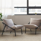 Chaise d'appoint Audrey Metal Sling | Structure en acier, coussin en mousse | 5 couleurs