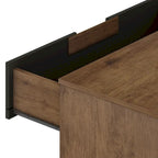 Commode basse double à 6 tiroirs avec pieds en métal, rangement moderne pour chambre à coucher