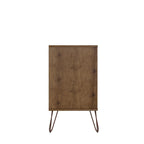 Commode basse double à 6 tiroirs avec pieds en métal, rangement moderne pour chambre à coucher