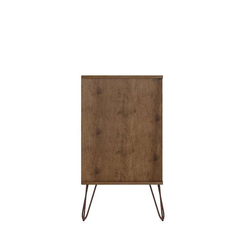 Commode basse double à 6 tiroirs avec pieds en métal, rangement moderne pour chambre à coucher