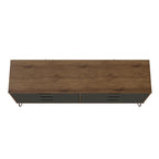Commode basse double à 6 tiroirs avec pieds en métal, rangement moderne pour chambre à coucher
