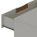 Commode basse double à 6 tiroirs avec pieds en métal, rangement moderne pour chambre à coucher