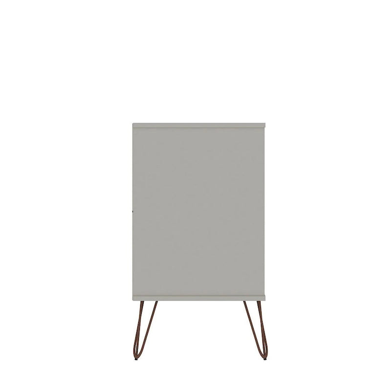 Commode basse double à 6 tiroirs avec pieds en métal, rangement moderne pour chambre à coucher