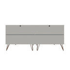 Commode basse double à 6 tiroirs avec pieds en métal, rangement moderne pour chambre à coucher