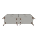 Commode basse double à 6 tiroirs avec pieds en métal, rangement moderne pour chambre à coucher