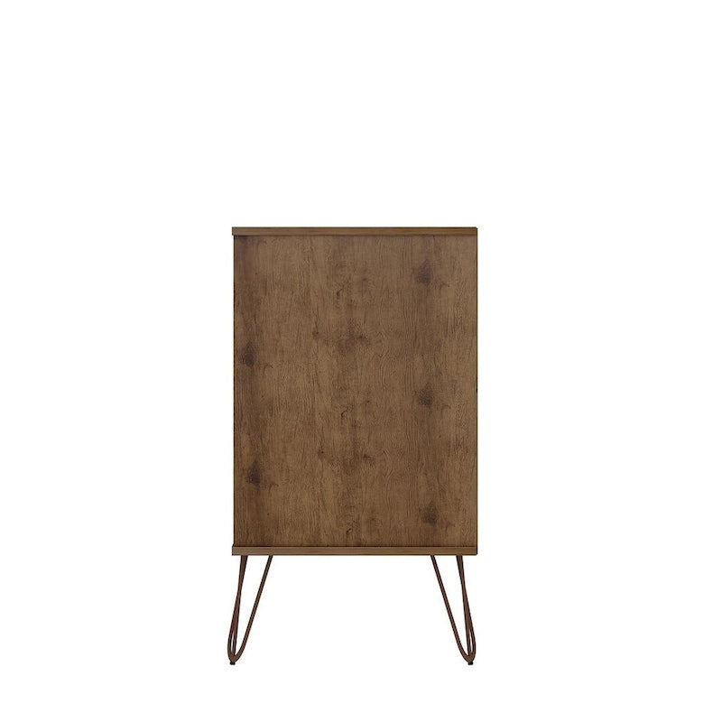 Commode basse double à 6 tiroirs avec pieds en métal, rangement moderne pour chambre à coucher