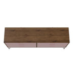Commode basse double à 6 tiroirs avec pieds en métal, rangement moderne pour chambre à coucher