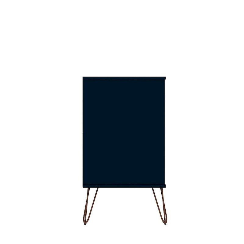 Commode basse double à 6 tiroirs avec pieds en métal, rangement moderne pour chambre à coucher