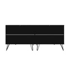 Commode basse double à 6 tiroirs avec pieds en métal, rangement moderne pour chambre à coucher