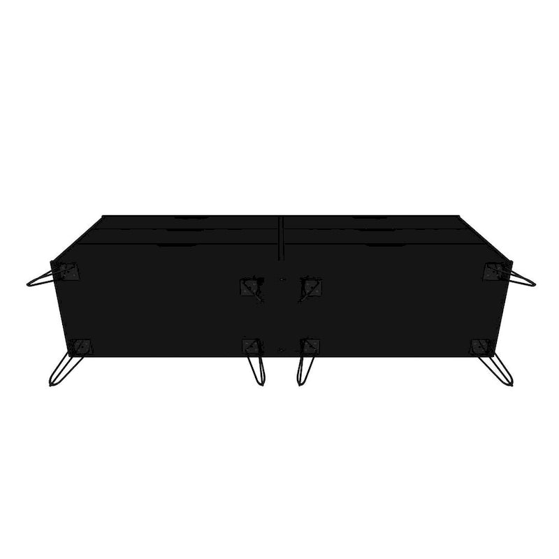 Commode basse double à 6 tiroirs avec pieds en métal, rangement moderne pour chambre à coucher
